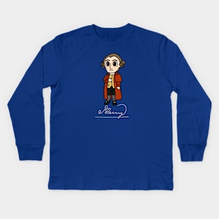 Chibi Patrick Henry with Signature Kids Long Sleeve T-Shirt